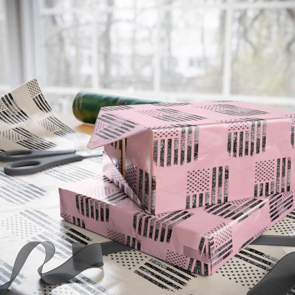Husband Daddy Welder Hero Wrapping Paper Roll Patriotic Welding American Flag Graphic TS12 Light Pink Print Your Wear