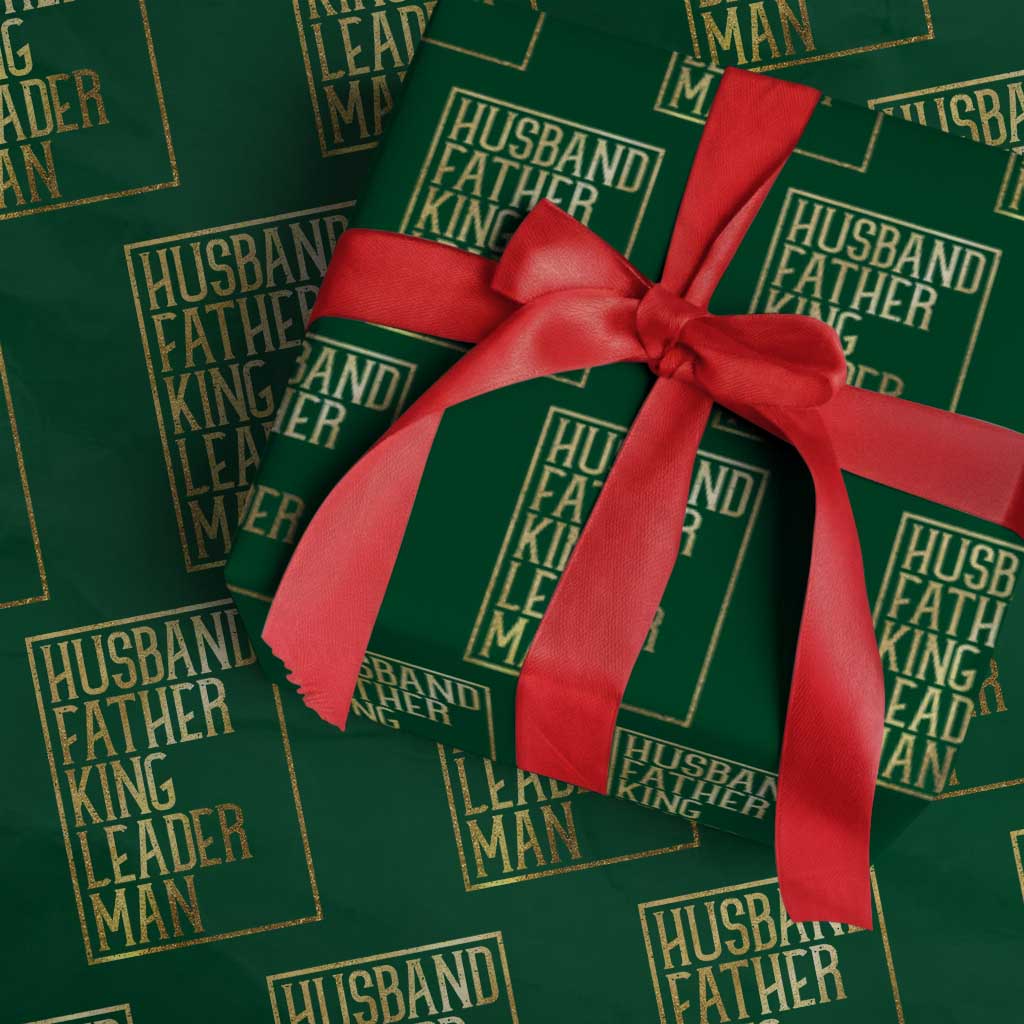 Husband Father King Leader Man Wrapping Paper Roll Proud Black Dad Gift