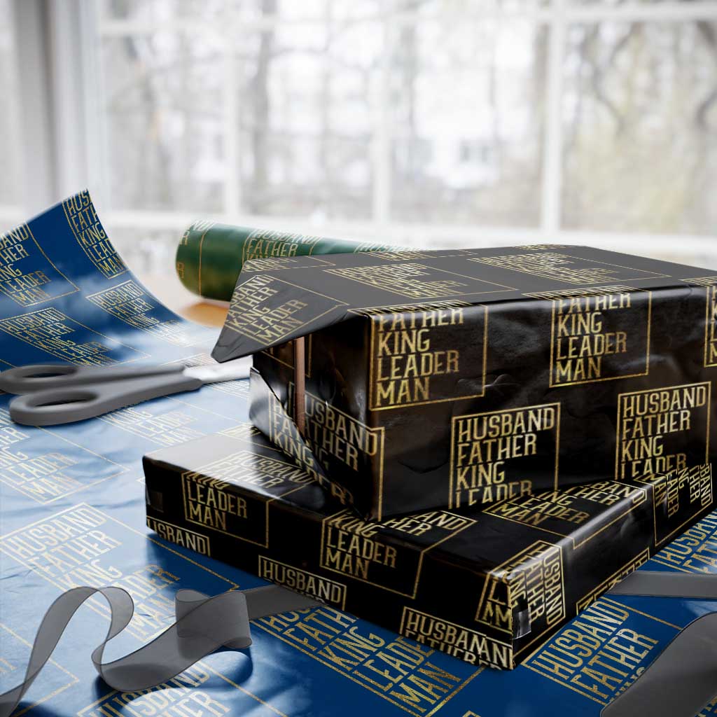 Husband Father King Leader Man Wrapping Paper Roll Proud Black Dad Gift