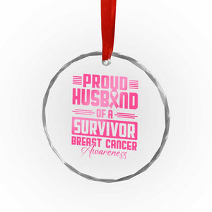 Husband Of A Warrior Breast Cancer Awareness Crystal Glass Ornament Wife Support Squad TS10 Print Your Wear