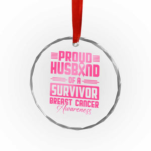 Husband Of A Warrior Breast Cancer Awareness Crystal Glass Ornament Wife Support Squad TS10 Print Your Wear