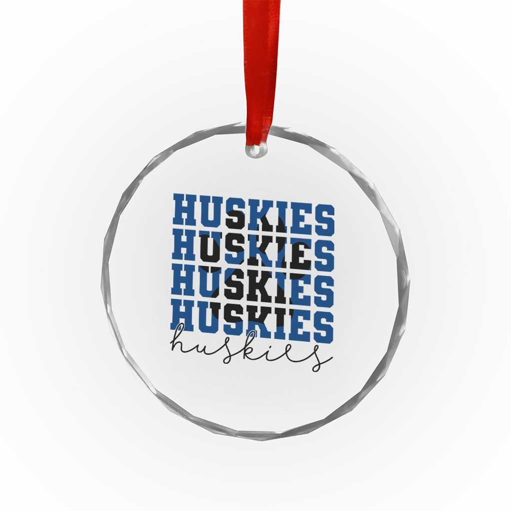 Husky Fan Paw Inset Crystal Glass Ornament Team Pride School Spirit TS12 Print Your Wear