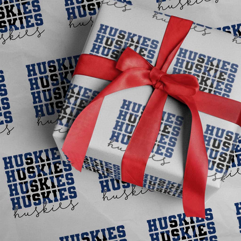 Husky Fan Paw Inset Wrapping Paper Roll Team Pride School Spirit TS12 White Print Your Wear