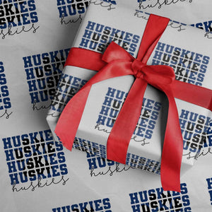 Husky Fan Paw Inset Wrapping Paper Roll Team Pride School Spirit TS12 White Print Your Wear