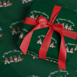 Hyvaa Joulua Wrapping Paper Roll Finland Christmas Gnome Korsnäs Sweater TS11 Green Print Your Wear