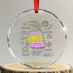 I Am A Child Of God Crystal Glass Ornament Retro Christian Jesus Faith TS02 Transparent Glass 3'' Circle Print Your Wear