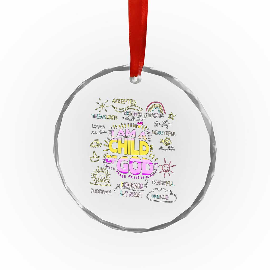 I Am A Child Of God Crystal Glass Ornament Retro Christian Jesus Faith TS02 Print Your Wear