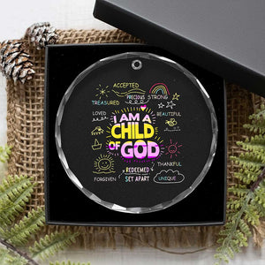 I Am A Child Of God Crystal Glass Ornament Retro Christian Jesus Faith TS02 Print Your Wear