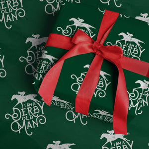 I Am A Derby Old Man Vintage Distressed Graphic Wrapping Paper Roll Classic Horse Racing Enthusiast Father’s Day Gift TS02 Green Print Your Wear