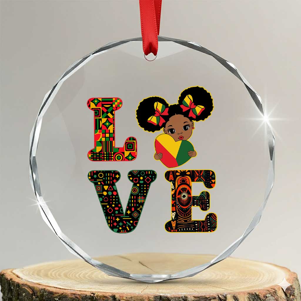 I Am Black Child Crystal Glass Ornament LOVE Black History Month Strong African American Pride TS02 Transparent Glass 3'' Circle Print Your Wear