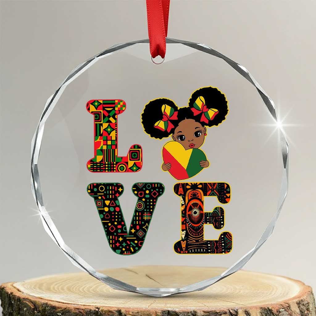 I Am Black Child Crystal Glass Ornament LOVE Black History Month Strong African American Pride TS02 Transparent Glass 3'' Circle Print Your Wear