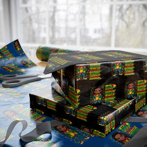 I Am Black Child Wrapping Paper Roll Locd Boy African American Pride Black History Month TS02 Black Print Your Wear