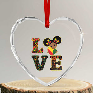 I Am Black Child Heart Crystal Glass Ornament LOVE Black History Month Strong African American Pride TS02 Transparent Glass 3'' Heart Print Your Wear