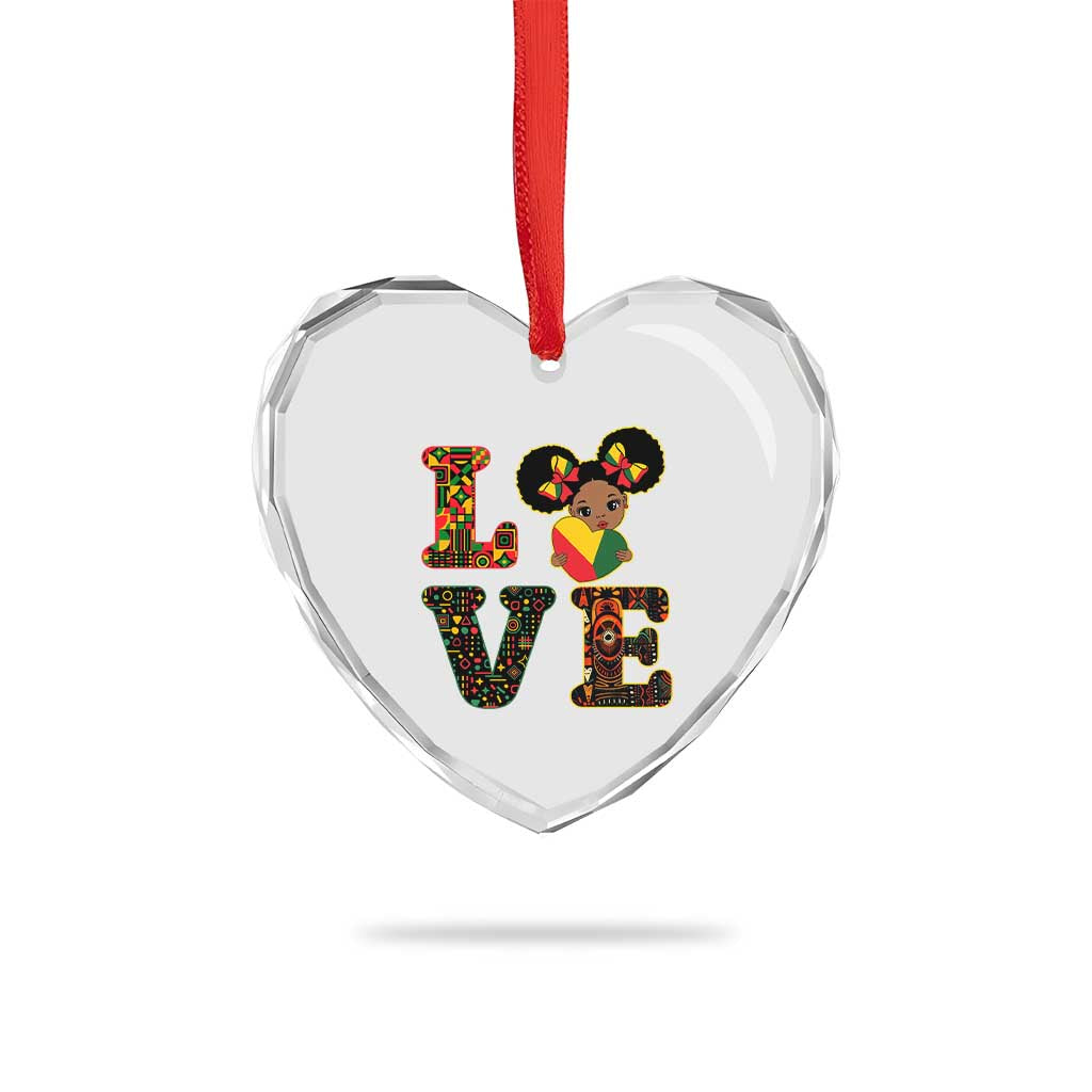 I Am Black Child Heart Crystal Glass Ornament LOVE Black History Month Strong African American Pride TS02 Print Your Wear