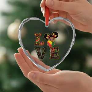 I Am Black Child Heart Crystal Glass Ornament LOVE Black History Month Strong African American Pride TS02 Print Your Wear