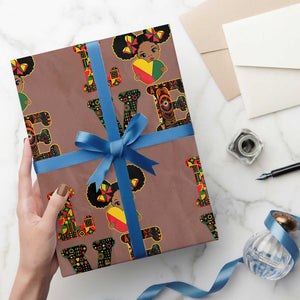 I Am Black Child Wrapping Paper Roll LOVE Black History Month Strong African American Pride TS02 Mocha Print Your Wear