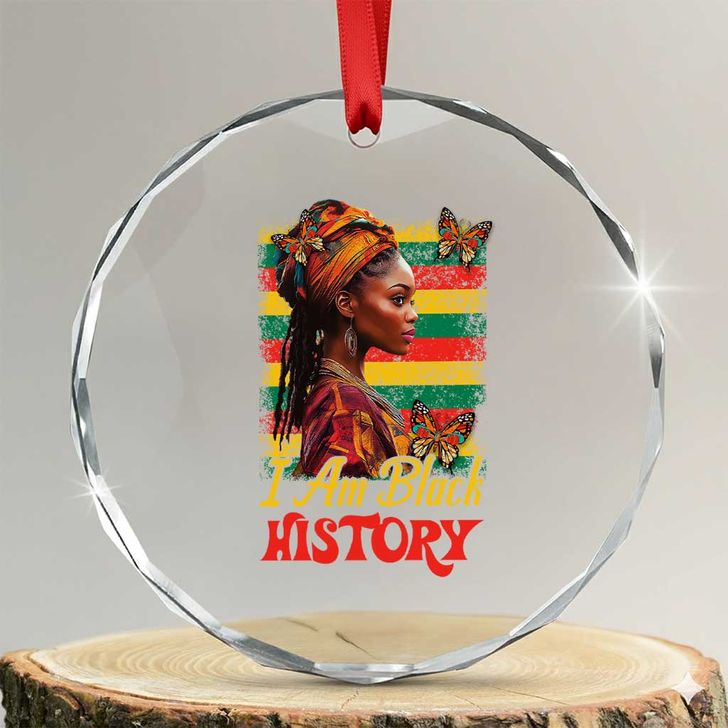 I Am Black History Crystal Glass Ornament African American Pride Woman TS02 Transparent Glass 3'' Circle Print Your Wear