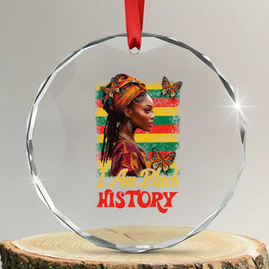 I Am Black History Crystal Glass Ornament African American Pride Woman TS02 Transparent Glass 3'' Circle Print Your Wear