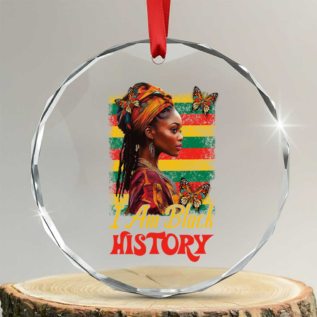 I Am Black History Crystal Glass Ornament African American Pride Woman TS02 Transparent Glass 3'' Circle Print Your Wear