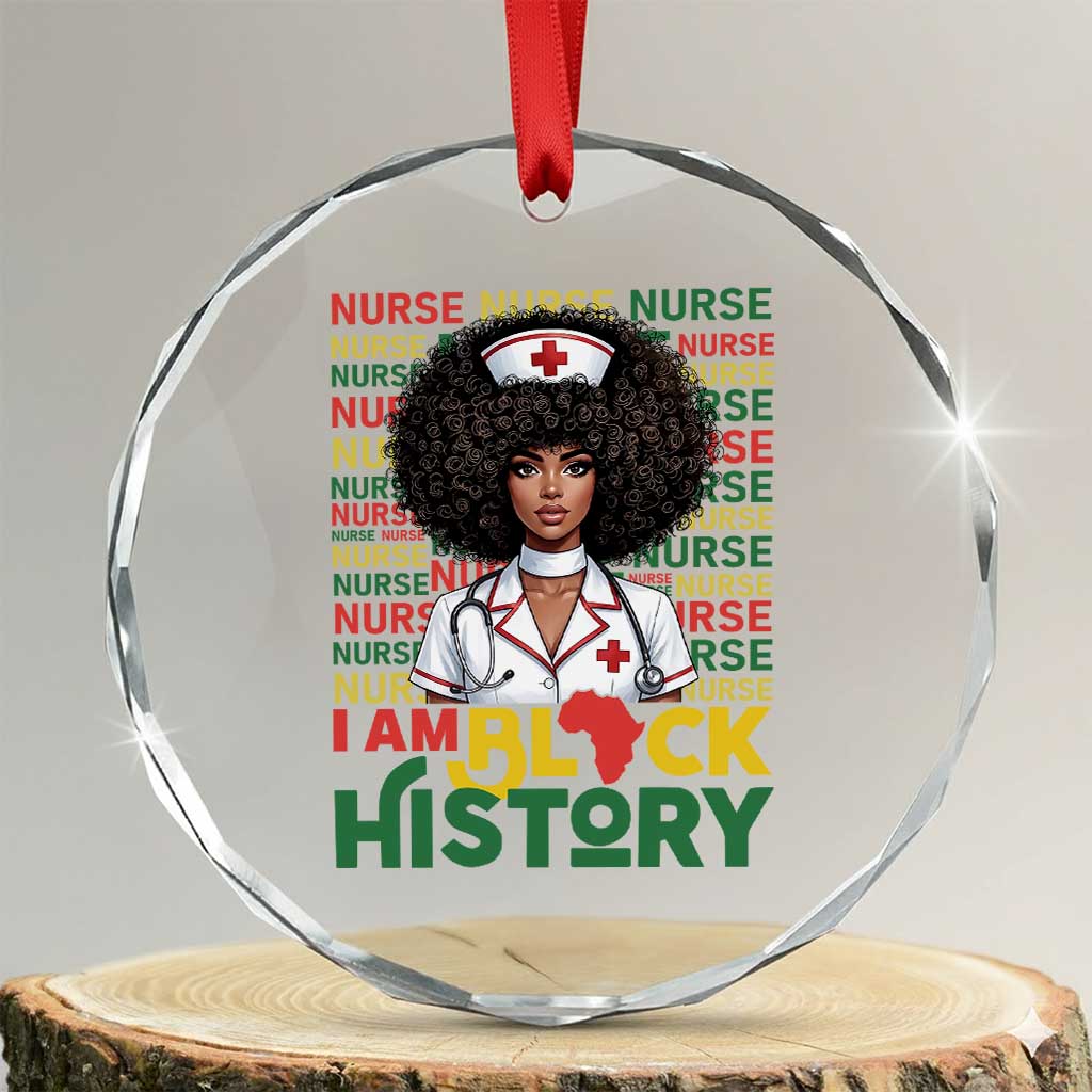 I Am Black History Crystal Glass Ornament Black History Month Nurse Gift TS12 Transparent Glass 3'' Circle Print Your Wear