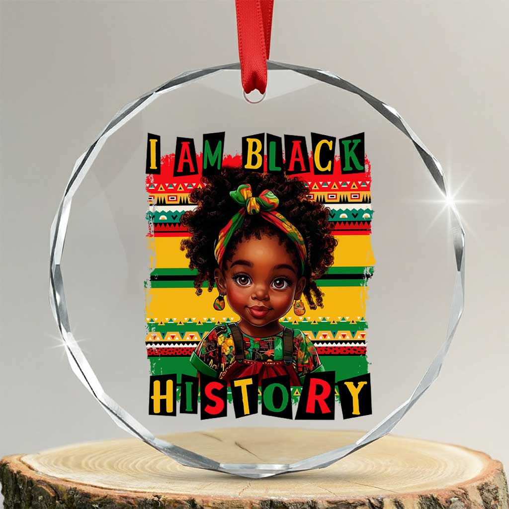I Am Black History Crystal Glass Ornament Month Black Melanin Kids Girls - Print Your Wear