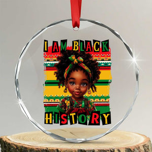 I Am Black History Crystal Glass Ornament Month Black Melanin Kids Girls - Print Your Wear