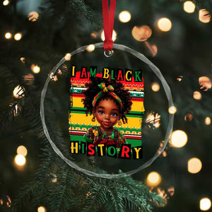 I Am Black History Crystal Glass Ornament Month Black Melanin Kids Girls - Print Your Wear