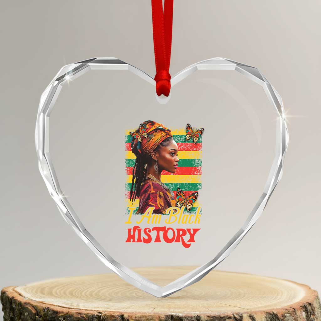 I Am Black History Heart Crystal Glass Ornament African American Pride Woman TS02 Transparent Glass 3'' Heart Print Your Wear