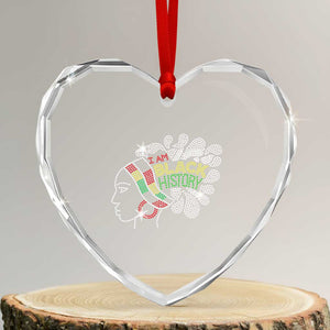 I Am Black History Heart Crystal Glass Ornament Black Girl Sparkling Bling TS02 Transparent Glass 3'' Heart Print Your Wear