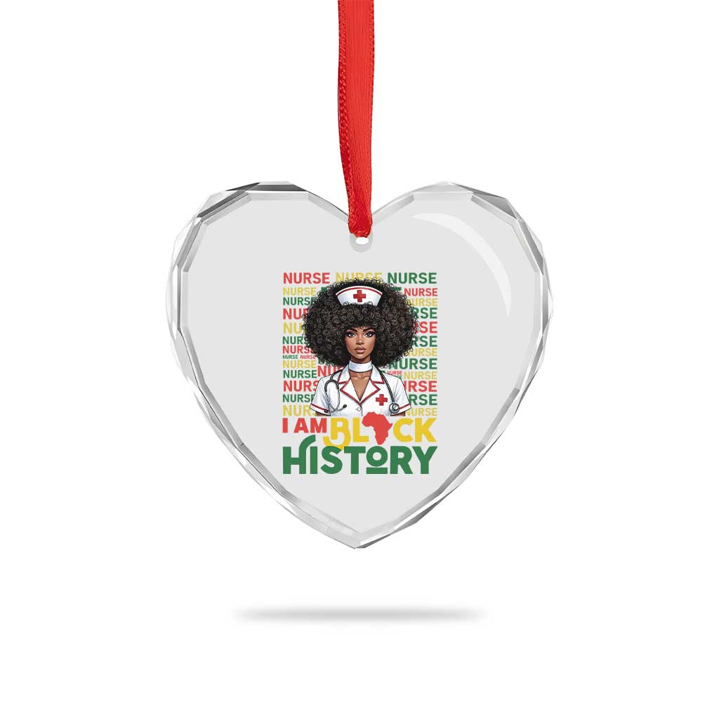 I Am Black History Heart Crystal Glass Ornament Black History Month Nurse Gift TS12 Print Your Wear