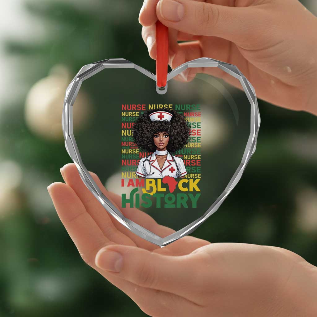 I Am Black History Heart Crystal Glass Ornament Black History Month Nurse Gift TS12 Print Your Wear
