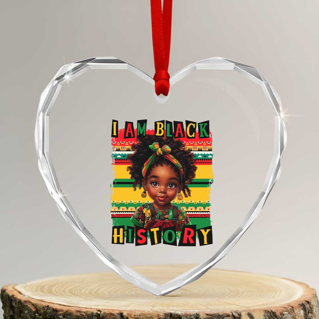 I Am Black History Heart Crystal Glass Ornament Month Black Melanin Kids Girls TS02 Transparent Glass 3'' Heart Print Your Wear