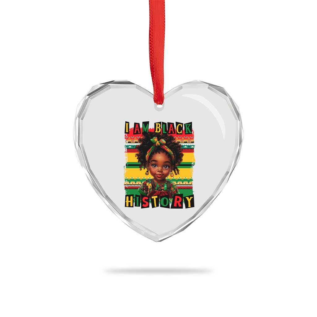 I Am Black History Heart Crystal Glass Ornament Month Black Melanin Kids Girls TS02 Print Your Wear