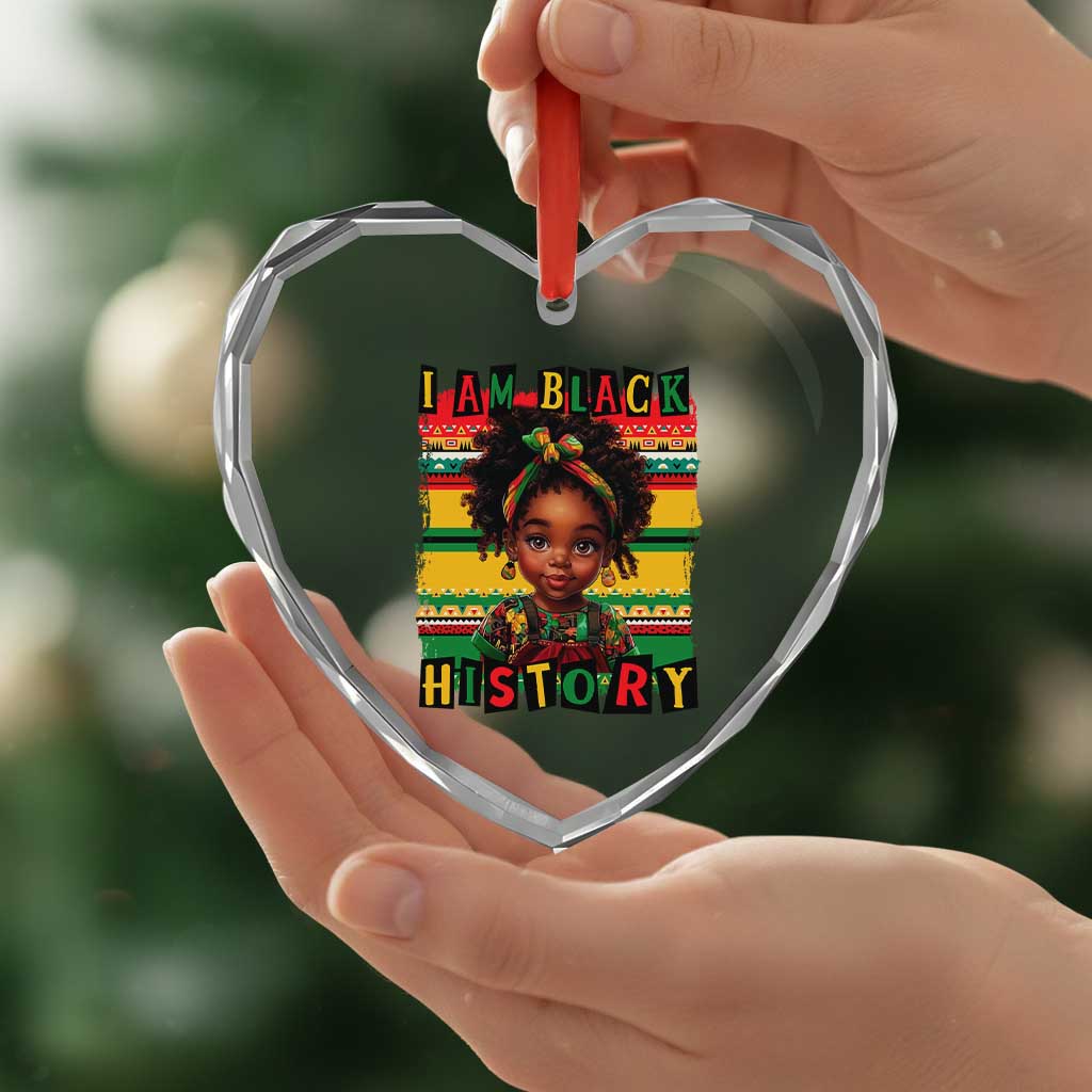 I Am Black History Heart Crystal Glass Ornament Month Black Melanin Kids Girls TS02 Print Your Wear