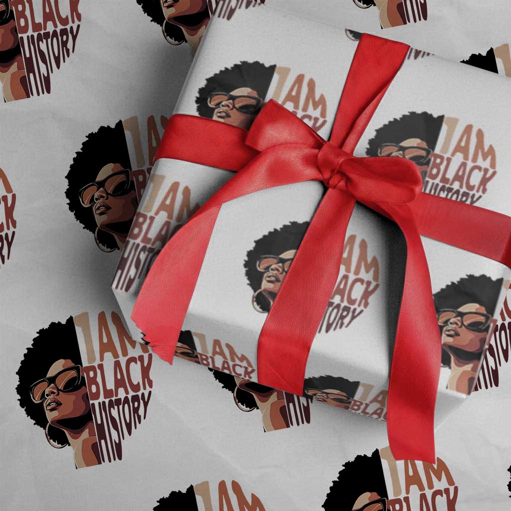 I Am Black History Wrapping Paper Roll African American Pride TS14 White Print Your Wear