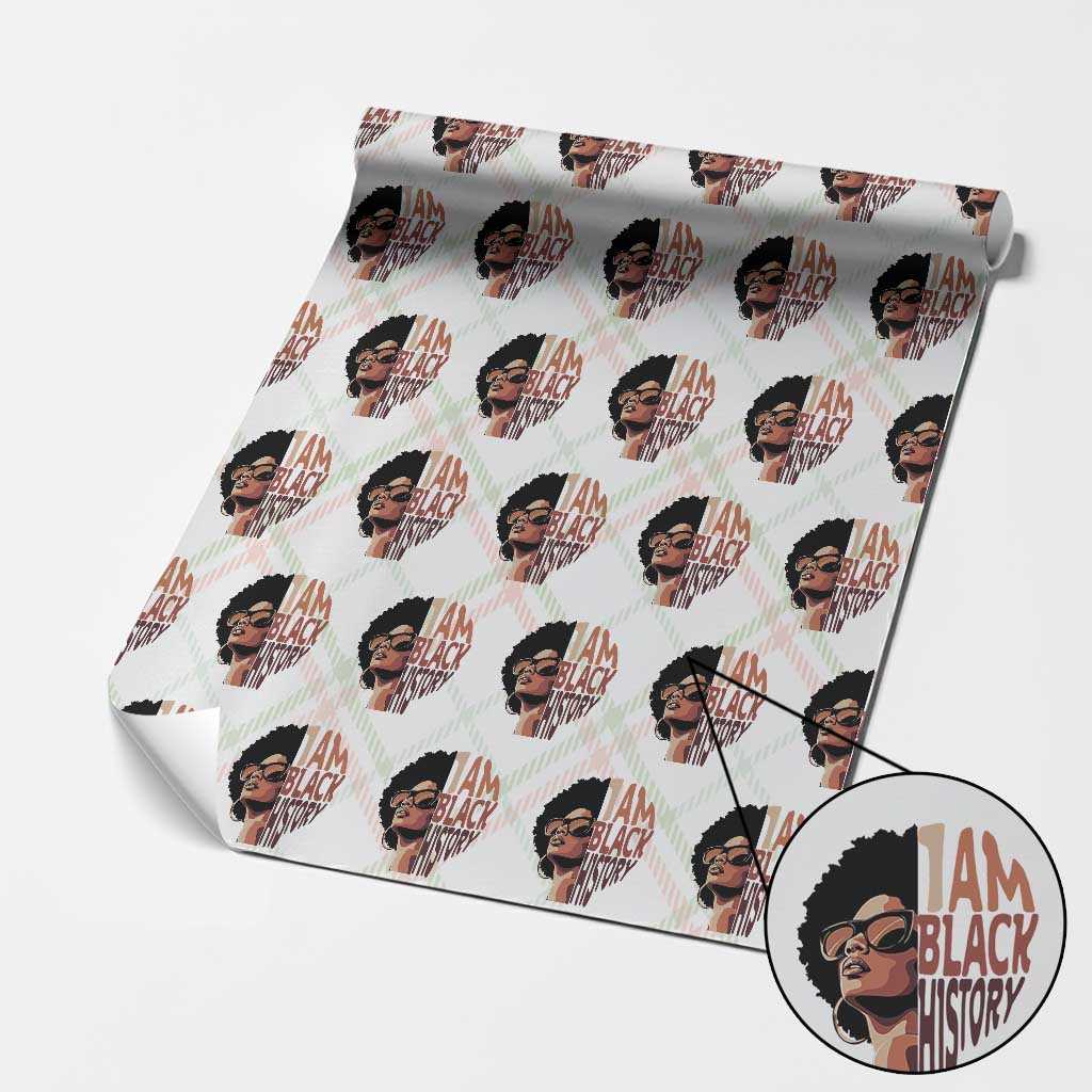 I Am Black History Wrapping Paper Roll African American Pride TS14 Christmas Plaid Print Your Wear