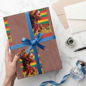 I Am Black History Wrapping Paper Roll African American Pride Woman TS02 Mocha Print Your Wear