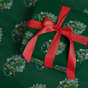 I Am Black History Wrapping Paper Roll Black Girl Sparkling Bling TS02 Green Print Your Wear