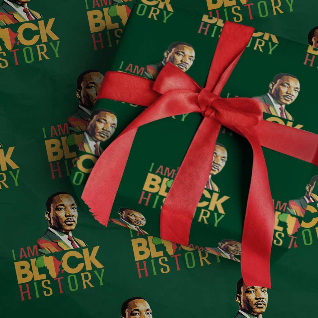 I Am Black History Wrapping Paper Roll Martin Luther Jr King African American Pride TS14 Green Print Your Wear