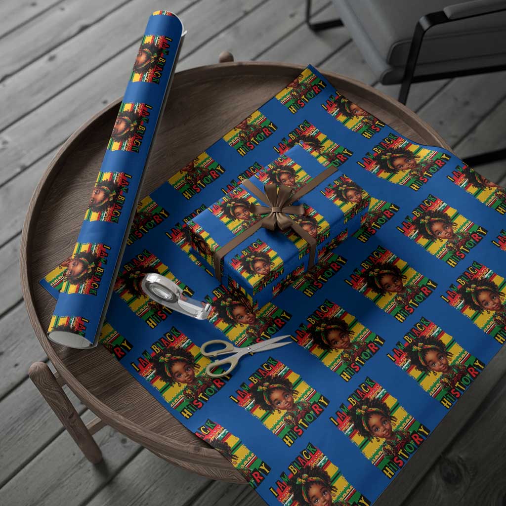 I Am Black History Wrapping Paper Roll Month Black Melanin Kids Girls TS02 Blue Print Your Wear