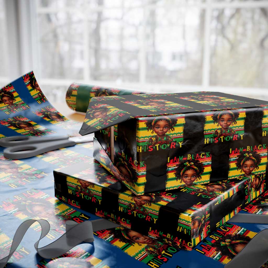 I Am Black History Wrapping Paper Roll Month Black Melanin Kids Girls TS02 Black Print Your Wear