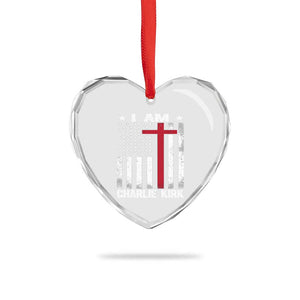 I Am Charlie Kirk Heart Crystal Glass Ornament Christian Cross Faith American Flag TS02 Print Your Wear