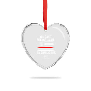 I Am Charlie Kirk Heart Crystal Glass Ornament You Cant Silence Us All Patriotic American Flag TS02 Print Your Wear