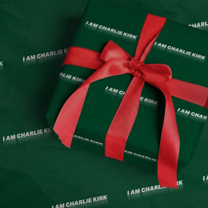 I Am Charlie Kirk Wrapping Paper Roll Freedom A True Patriot Patriotic USA TS10 Green Print Your Wear
