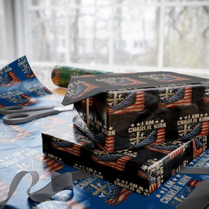 I Am Charlie Kirk Wrapping Paper Roll Freedom Vintage American Flag TS11 Black Print Your Wear