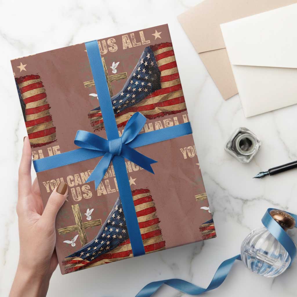 I Am Charlie Kirk Wrapping Paper Roll You Cant Silence Us All Vintage American Flag TS11 Mocha Print Your Wear