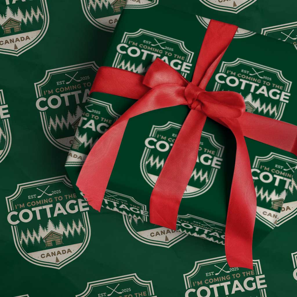 I Am Coming To The Cottage Wrapping Paper Roll Funny Romance Hockey TS11 Green Print Your Wear