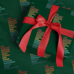 I Am Confident Beautiful Inspiring Asian American Wrapping Paper Roll AAPI Heritage Month TS11 Green Print Your Wear