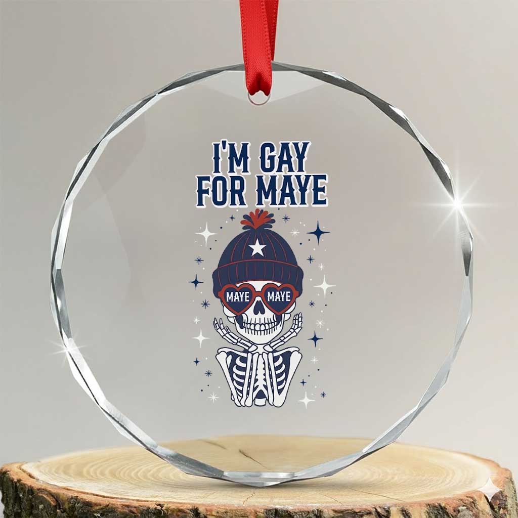 I Am Gay For Maye Crystal Glass Ornament Funny QB Sport Fan TS12 Transparent Glass 3'' Circle Print Your Wear
