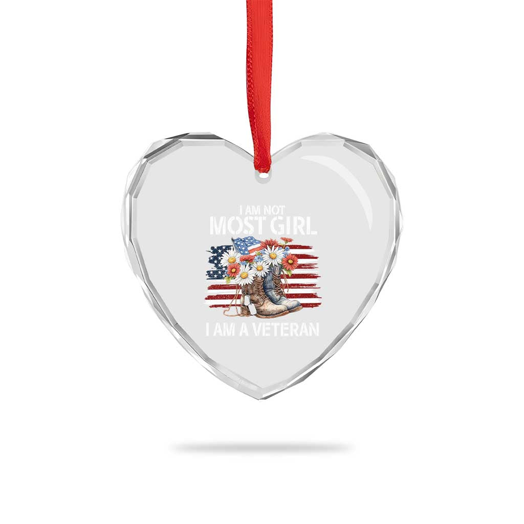 I Am Not Most Girl I Am A Veteran Heart Crystal Glass Ornament Female Veteran Combat Boots TS11 Print Your Wear